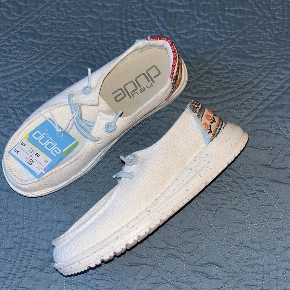 Hey Dude‎ KIDS Shoes Wendy White Aztec Slip On